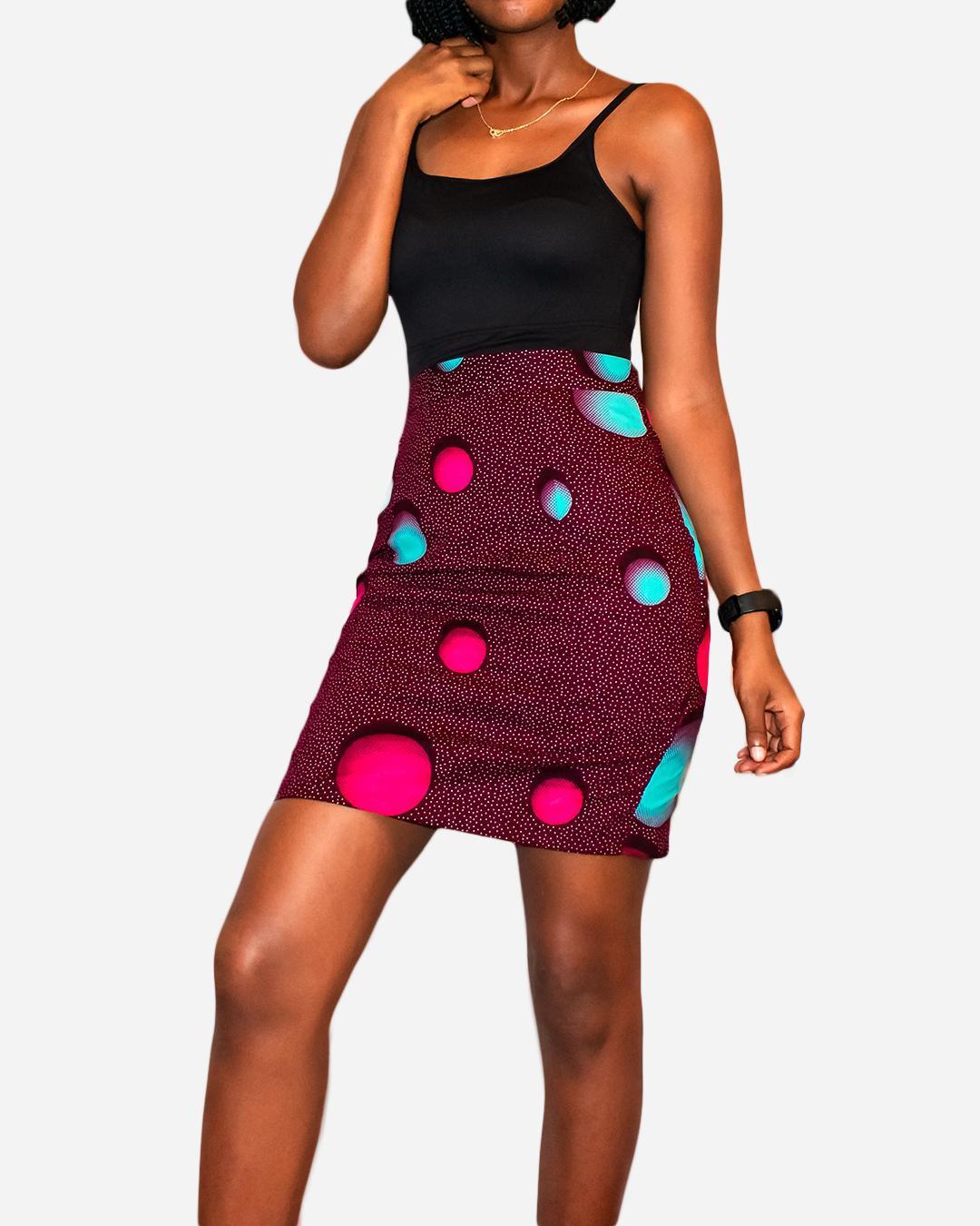 Maroon Kitenge Skirt